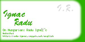 ignac radu business card